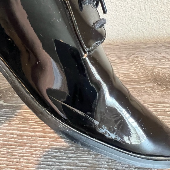 Leila Stone Women’s Black Patent Oxford Shoes sz 8 - Picture 4 of 7